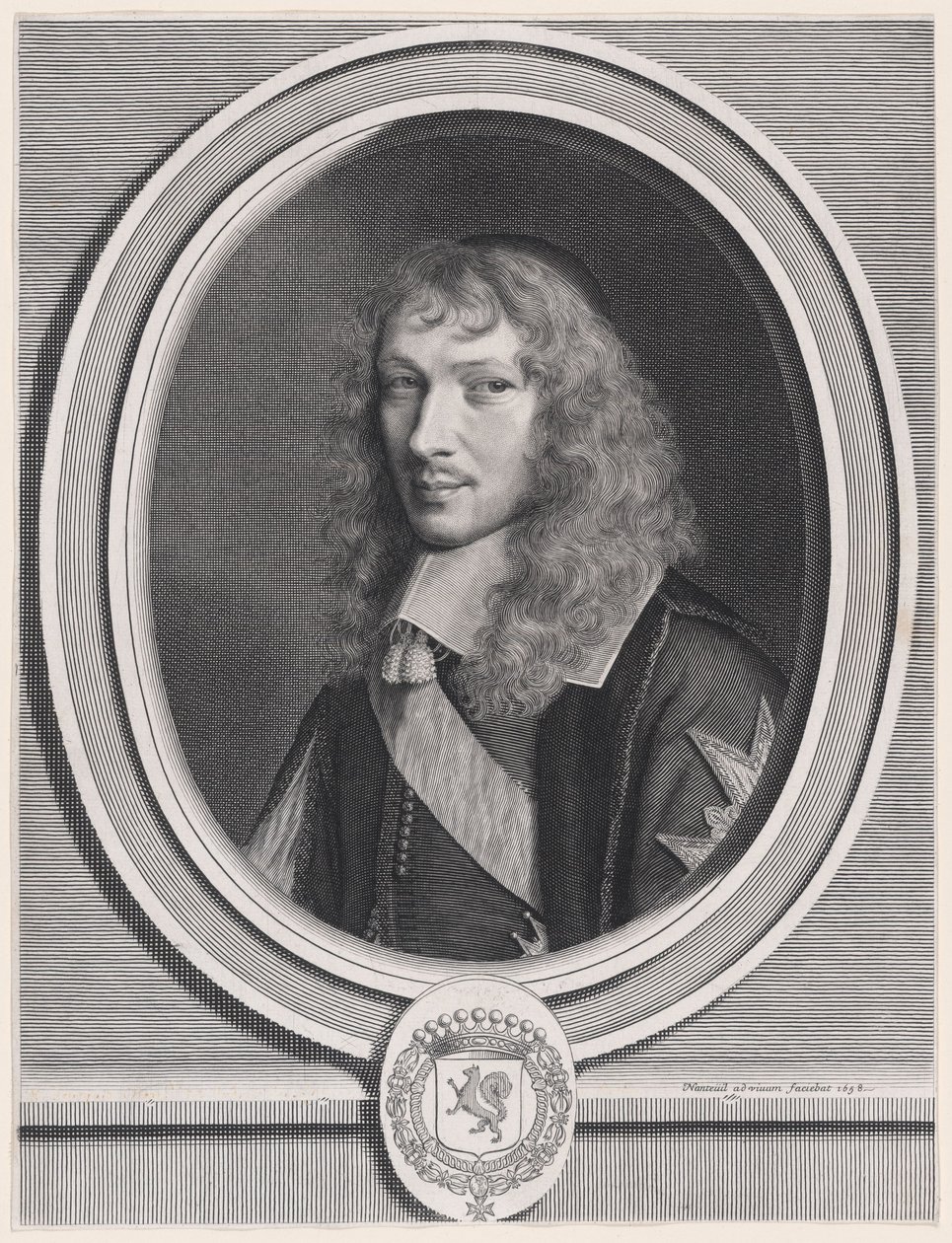 Abbé Basile Fouquet (1622–1680), opat v Barbeaux a Rigny, kancléř královských řádů (Abbot of Barbeaux and Rigny, Chancellor of the King’s Orders) od Robert Nanteuil