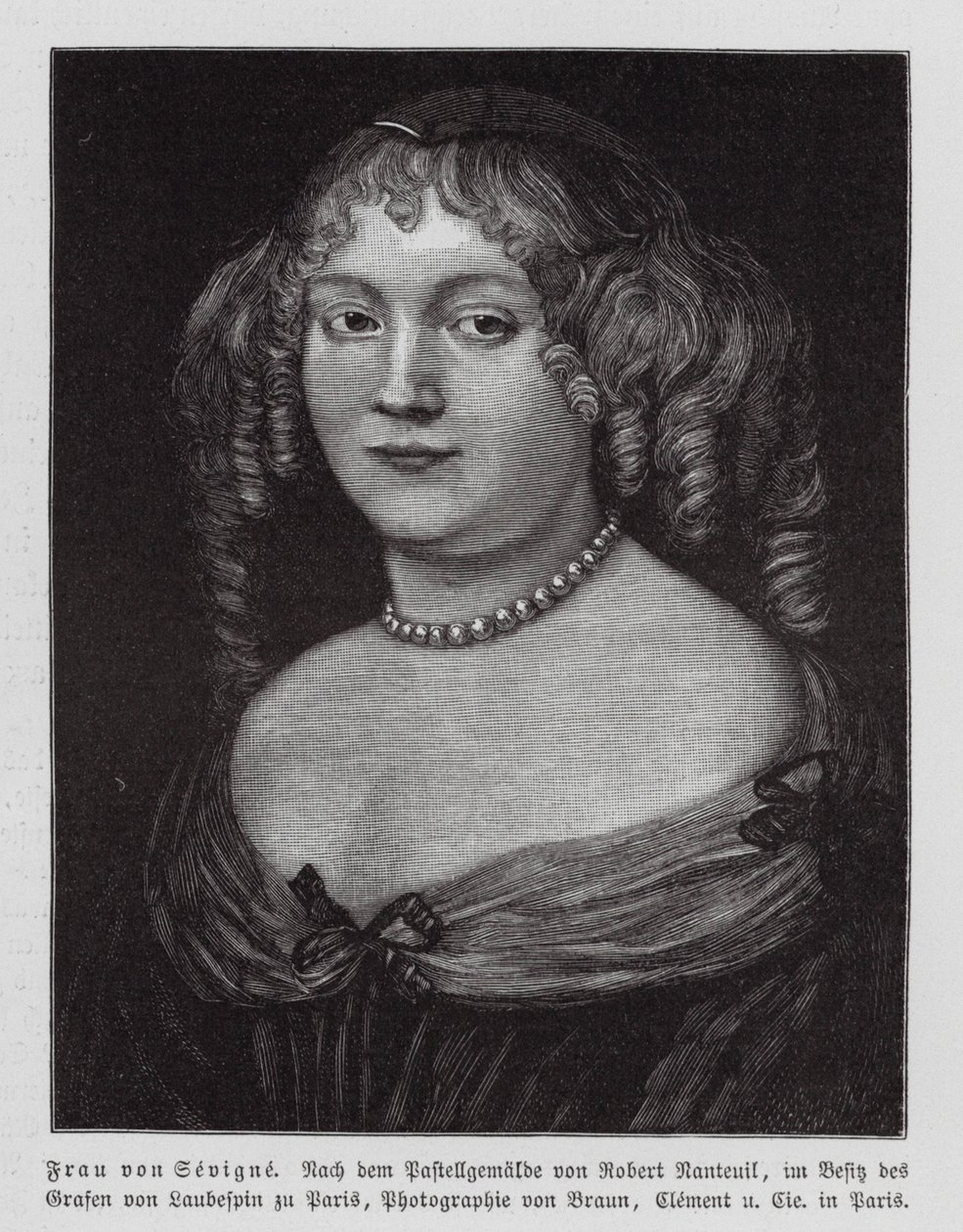 Madame de Sevigne, francouzská spisovatelka (rytina) od Robert Nanteuil