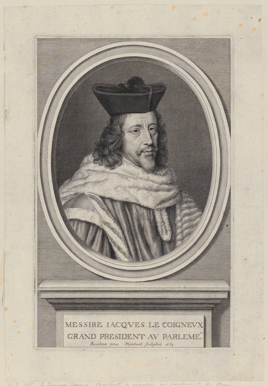 Portrét Jacquese Le Coigneux od Robert Nanteuil