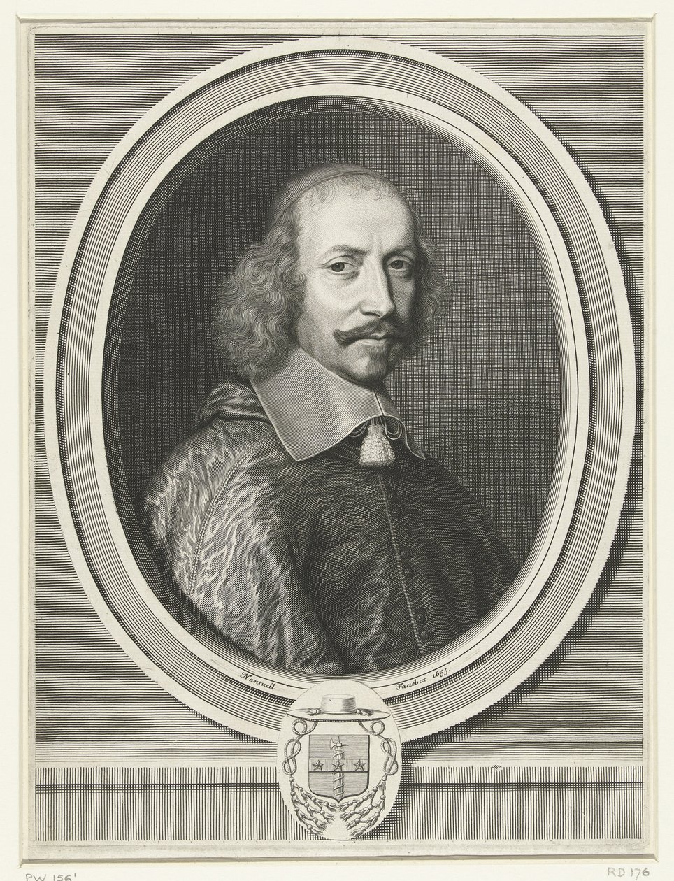 Portrét kardinála Mazarina, 1655 od Robert Nanteuil