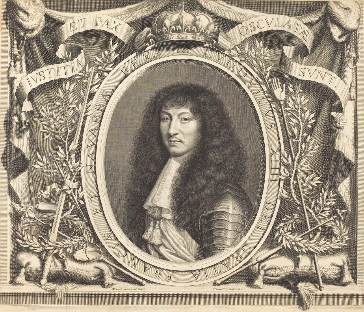 Ludvík XIV od Robert Nanteuil after Nicolas Mignard