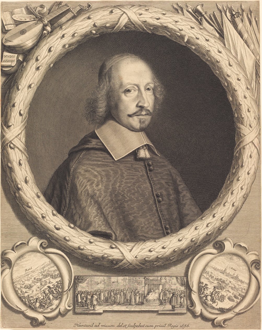 kardinál Jules Mazarin od Robert Nanteuil and Israël Silvestre