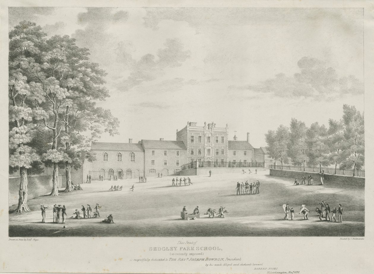 Škola Sedgley Park: rytina, listopad 1838 (tisk) od Robert Noyes