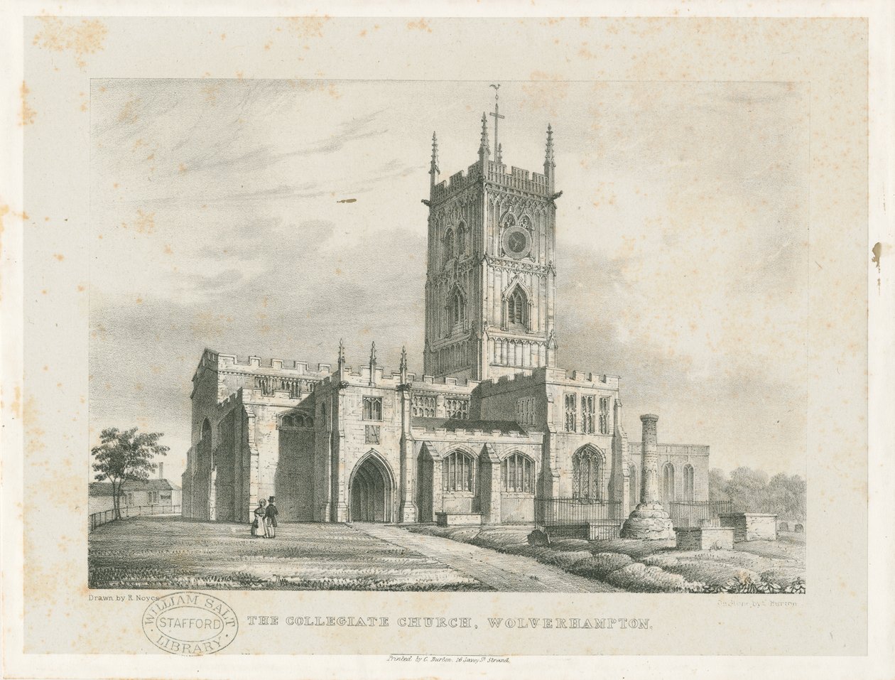 Wolverhampton - Kostel svatého Petra: litografováno, nd [1838] (tisk) od Robert Noyes