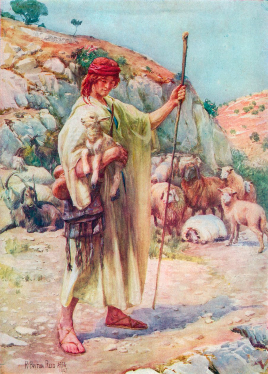Pastýř David (barevná litografie) od Robert Payton Reid