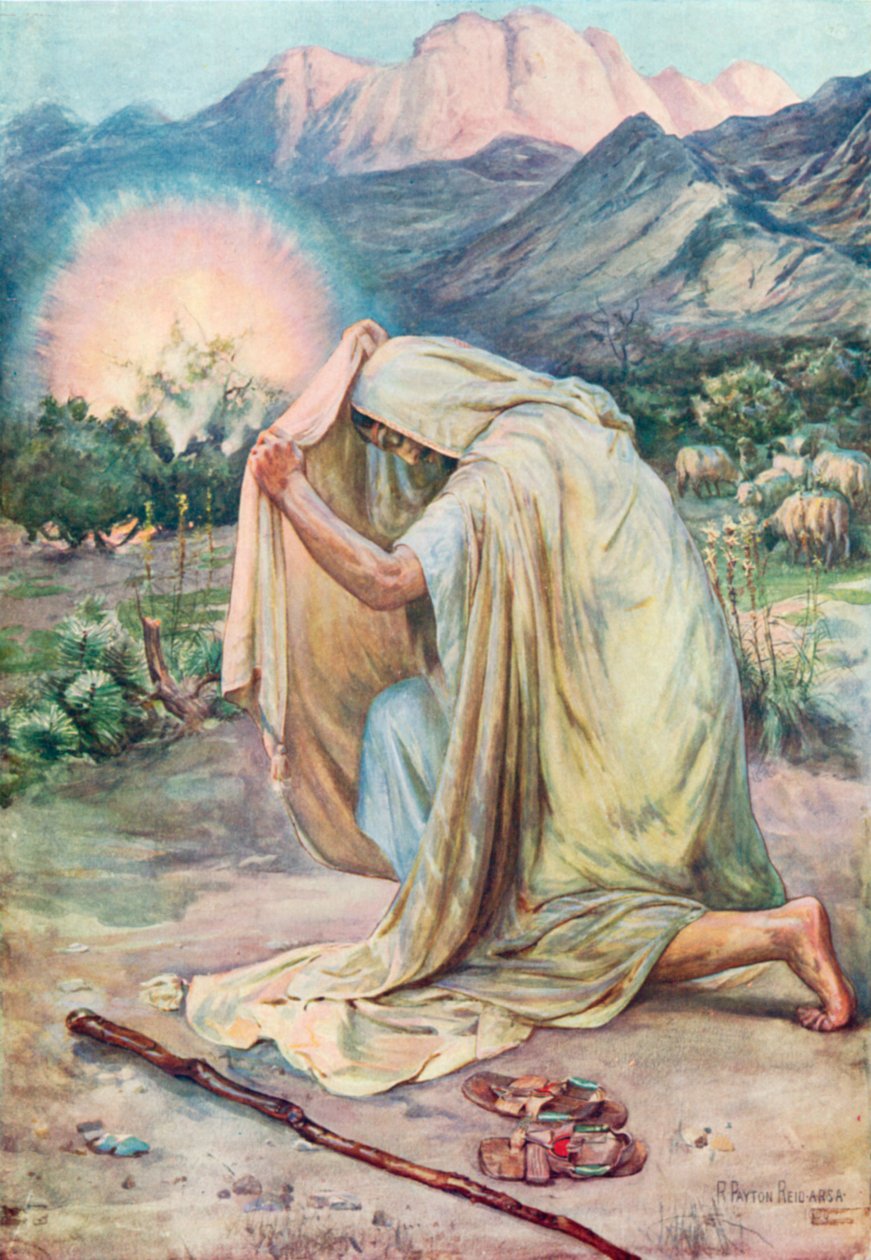 Hořící keř (barevná litografie) od Robert Payton Reid