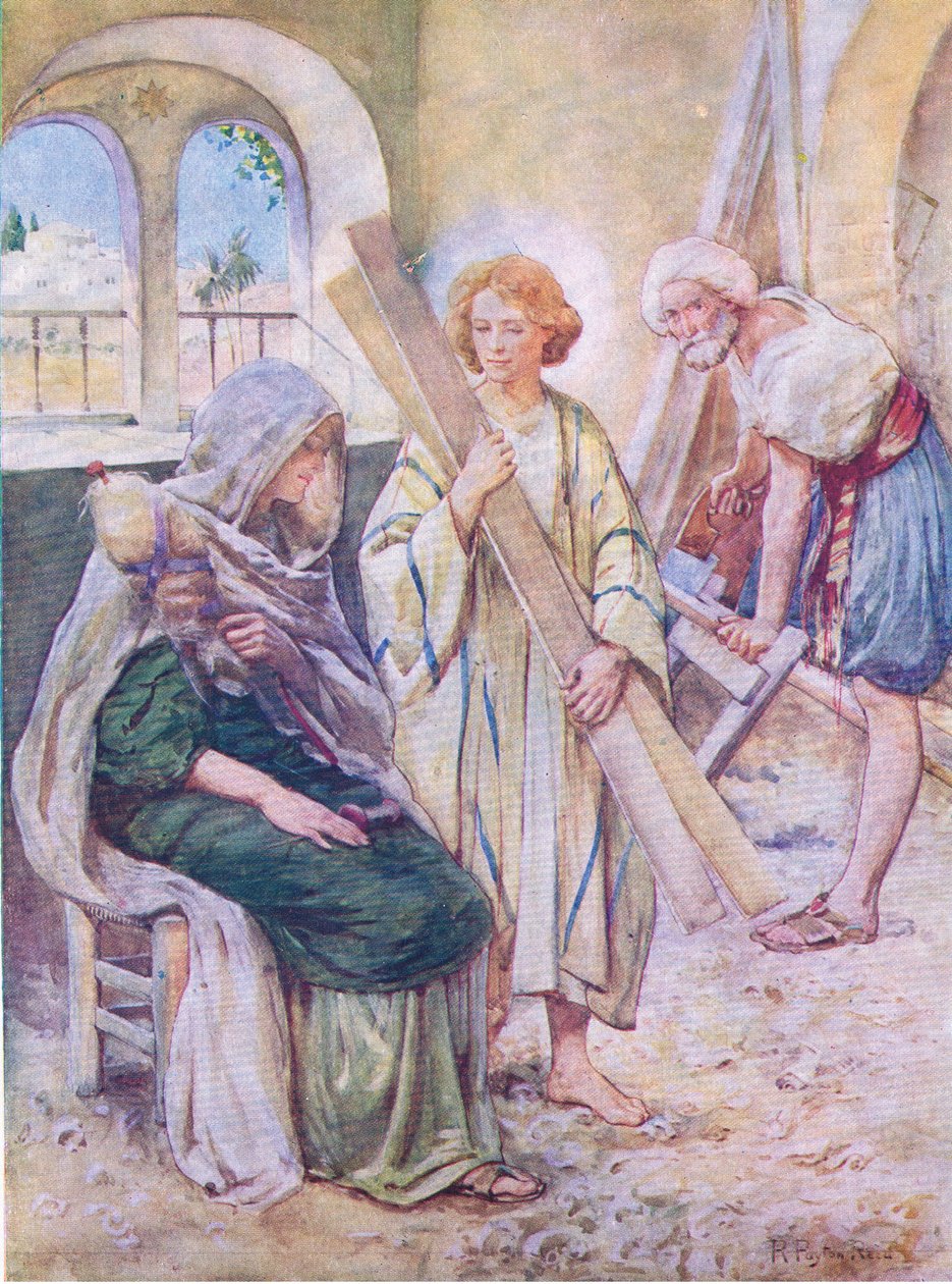 Chlapectví Ježíše, z The Bible Picture Book vydané Thomasem Nelsonem, kolem roku 1950 od Robert Payton Reid