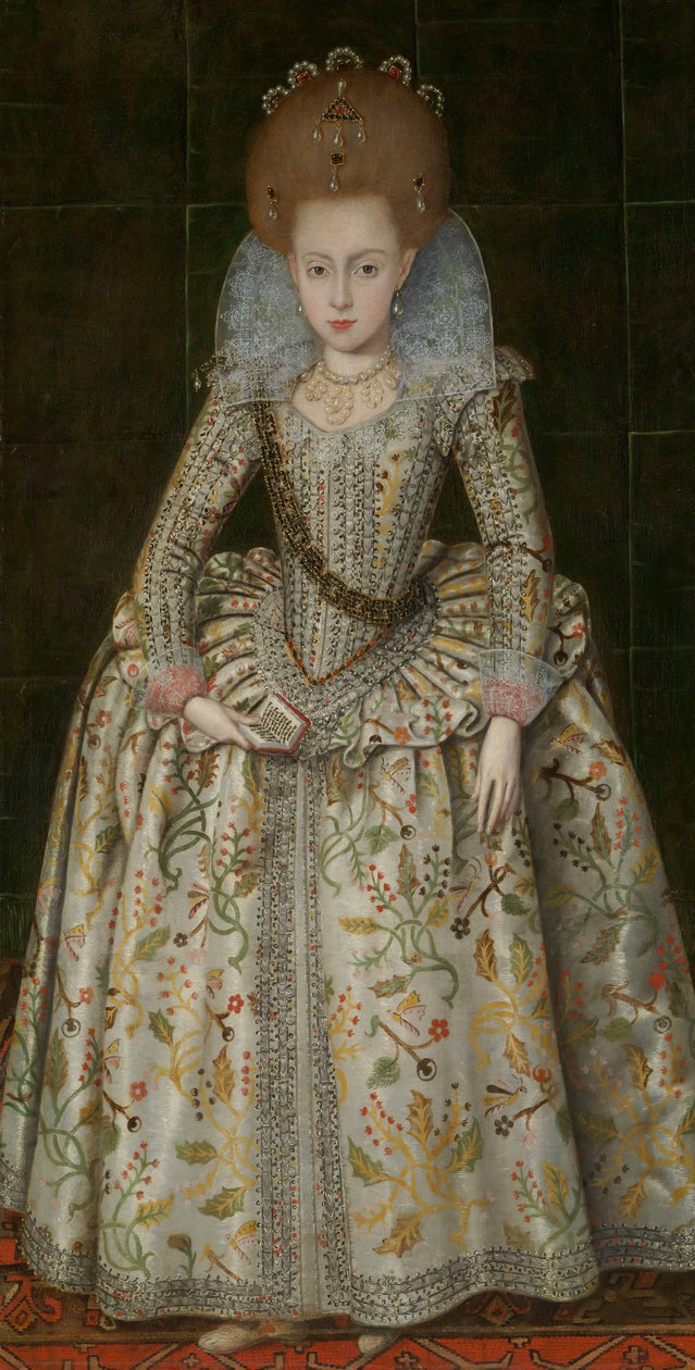 Princezna Alžběta 1596-1662, pozdější česká královna, ca. 1606. od Robert Peake I