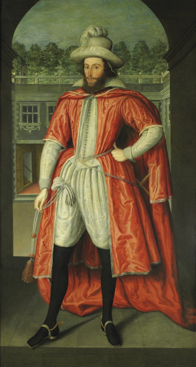 Portrét Williama Popea, 1. hraběte z Downe 1573-1631 jako rytíře z Bathu, c. 1610 od Robert Peake the elder