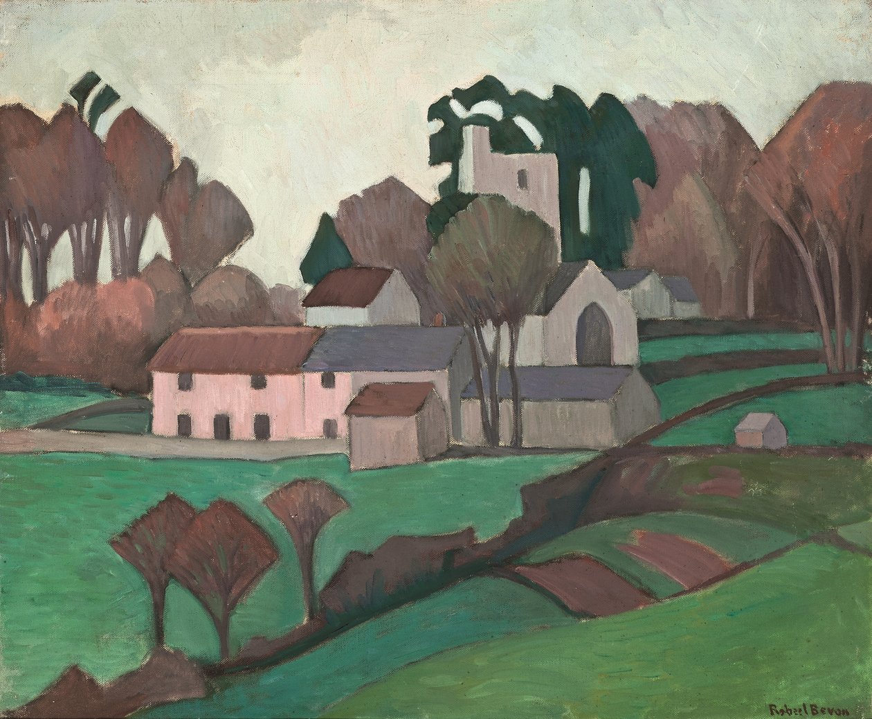 Clayhidon Church (olej na plátně) od Robert Polhill Bevan