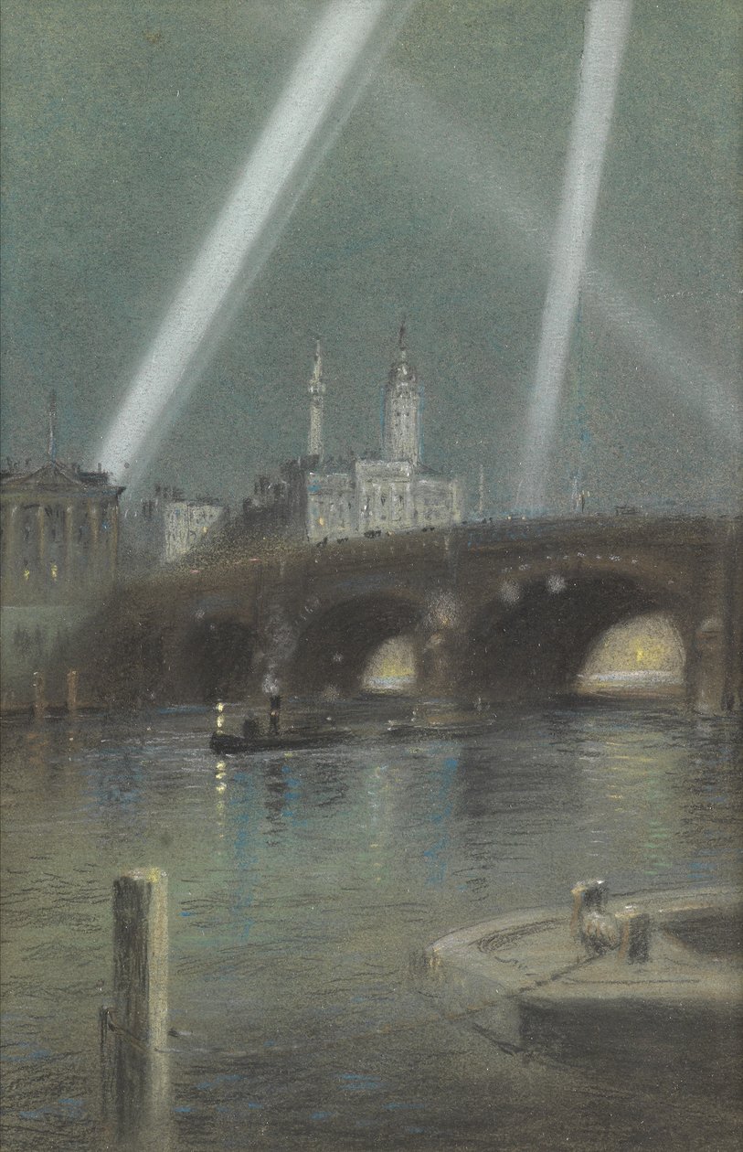 Válečné světlomety nad London Bridge od Robert Randoll
