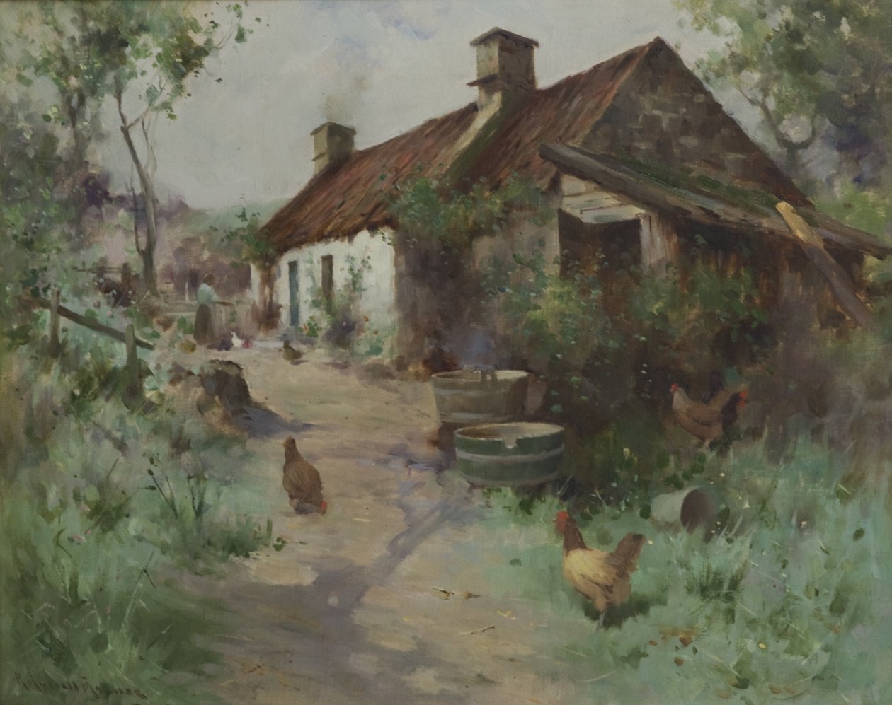Bothy s drůbeží (olej na plátně) od Robert Russell MacNee