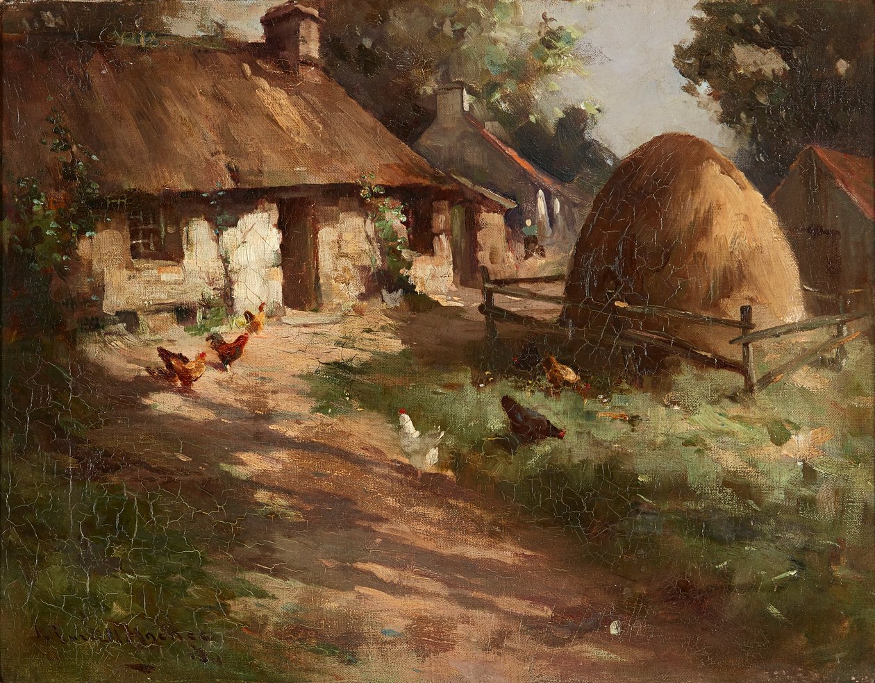 Slepice od sena (olej na plátně) od Robert Russell MacNee