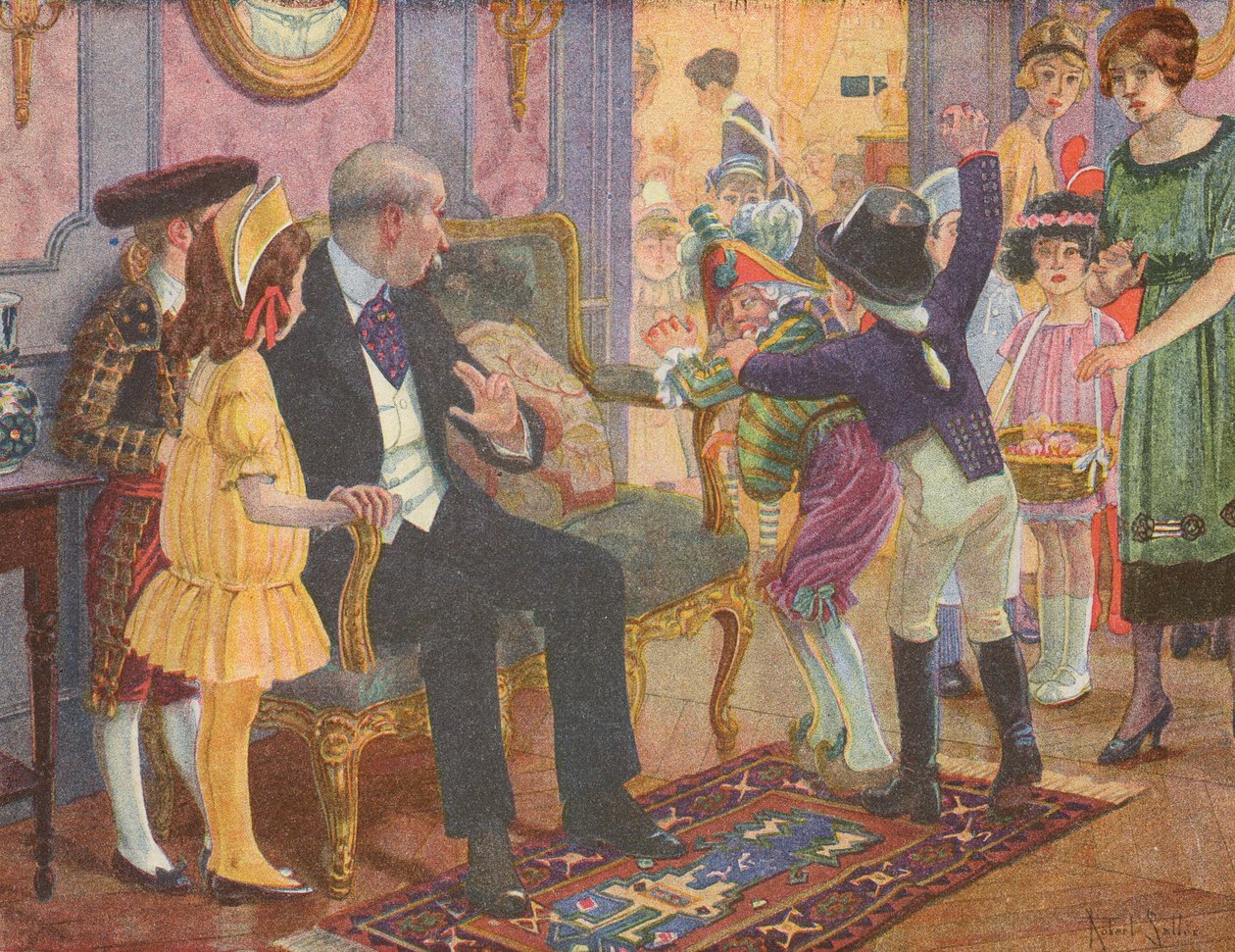 Dětská oslava (barevná litografie) od Robert Salles