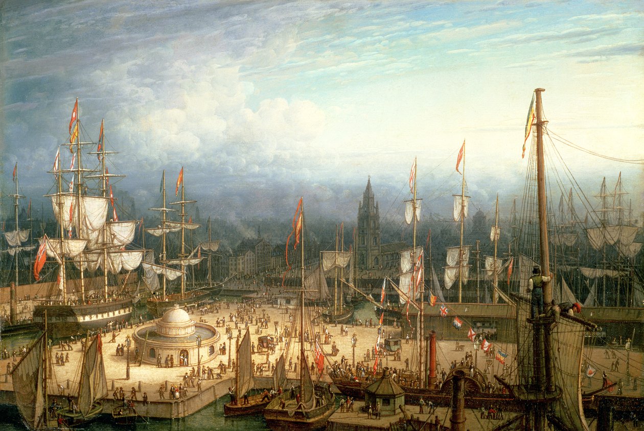Čtyřstěžňová Clipper Ship v Liverpool Harbour, c.1810 od Robert Salmon