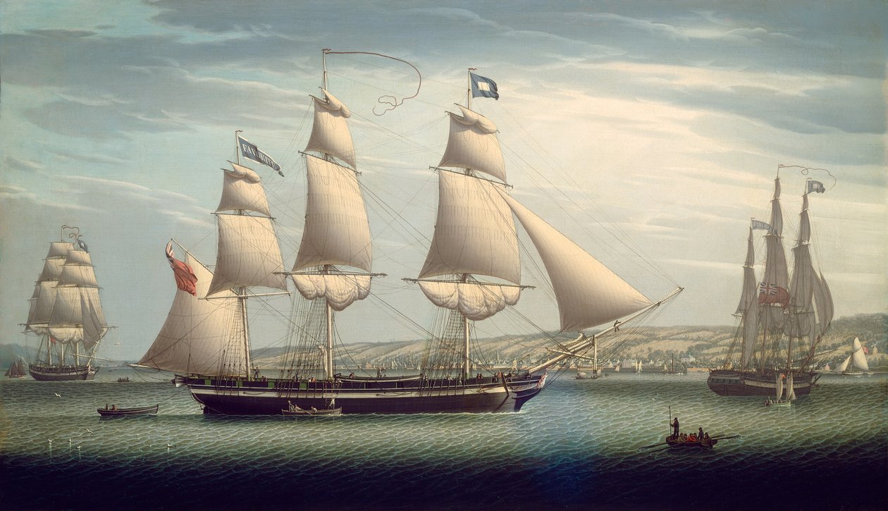 Oblíbené manévrování lodi u Greenocku, 1819. od Robert Salmon