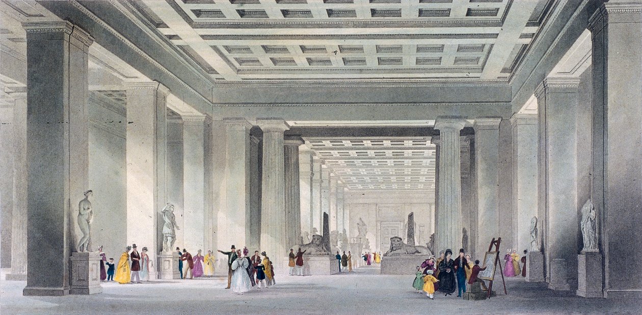 The Grand Central and Egyptian Saloons, British Museum, Holborn, London, c1836. od Robert Sands