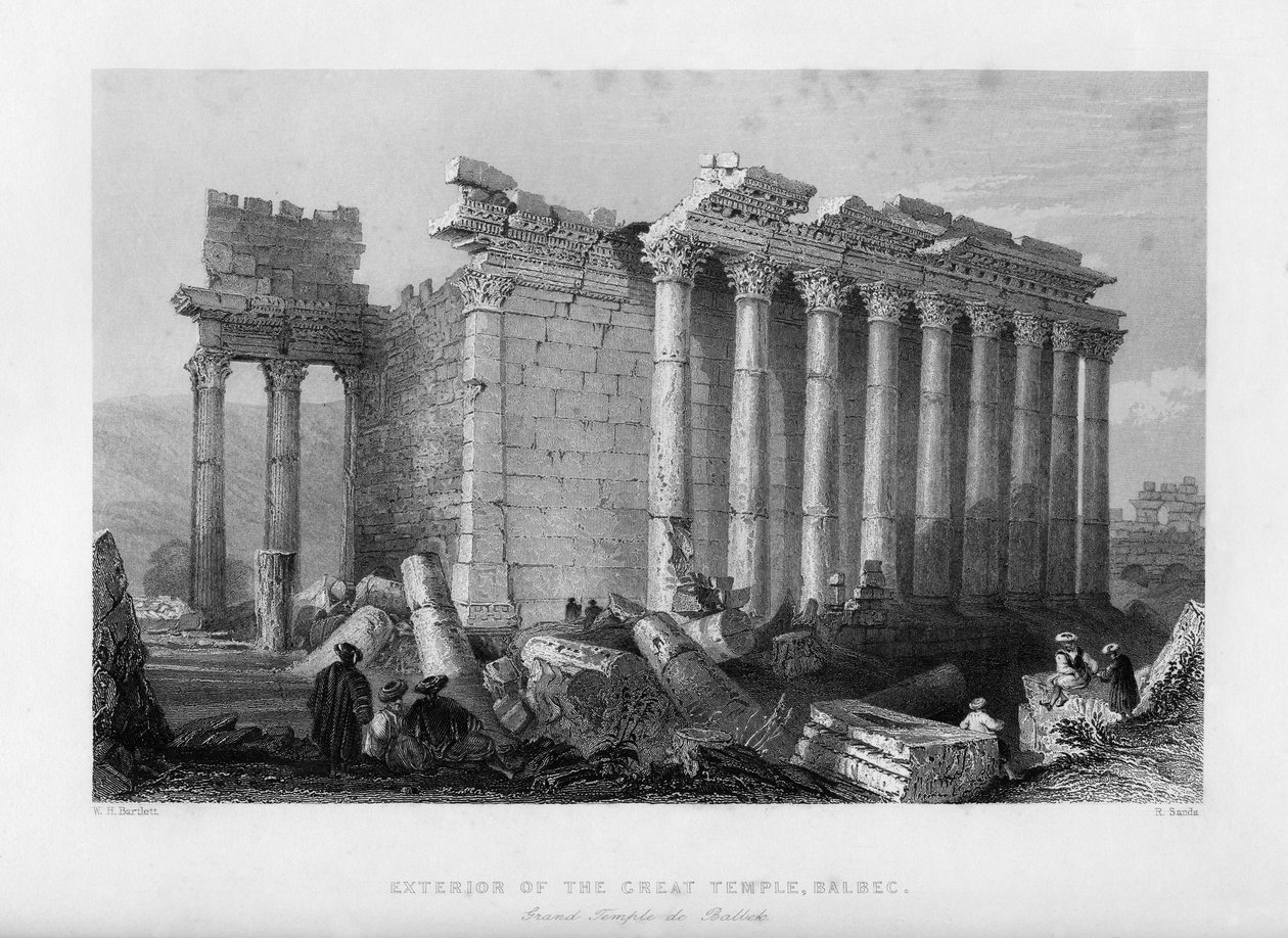 Velký chrám v Baalbec Heliopolis, Egypt, 1841. od Robert Sands