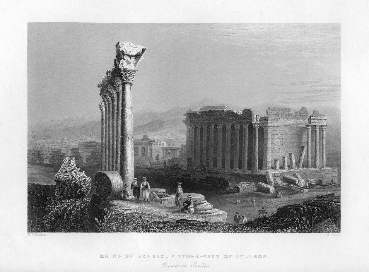 Velký chrám v Baalbec Heliopolis, Egypt, 1841. od Robert Sands