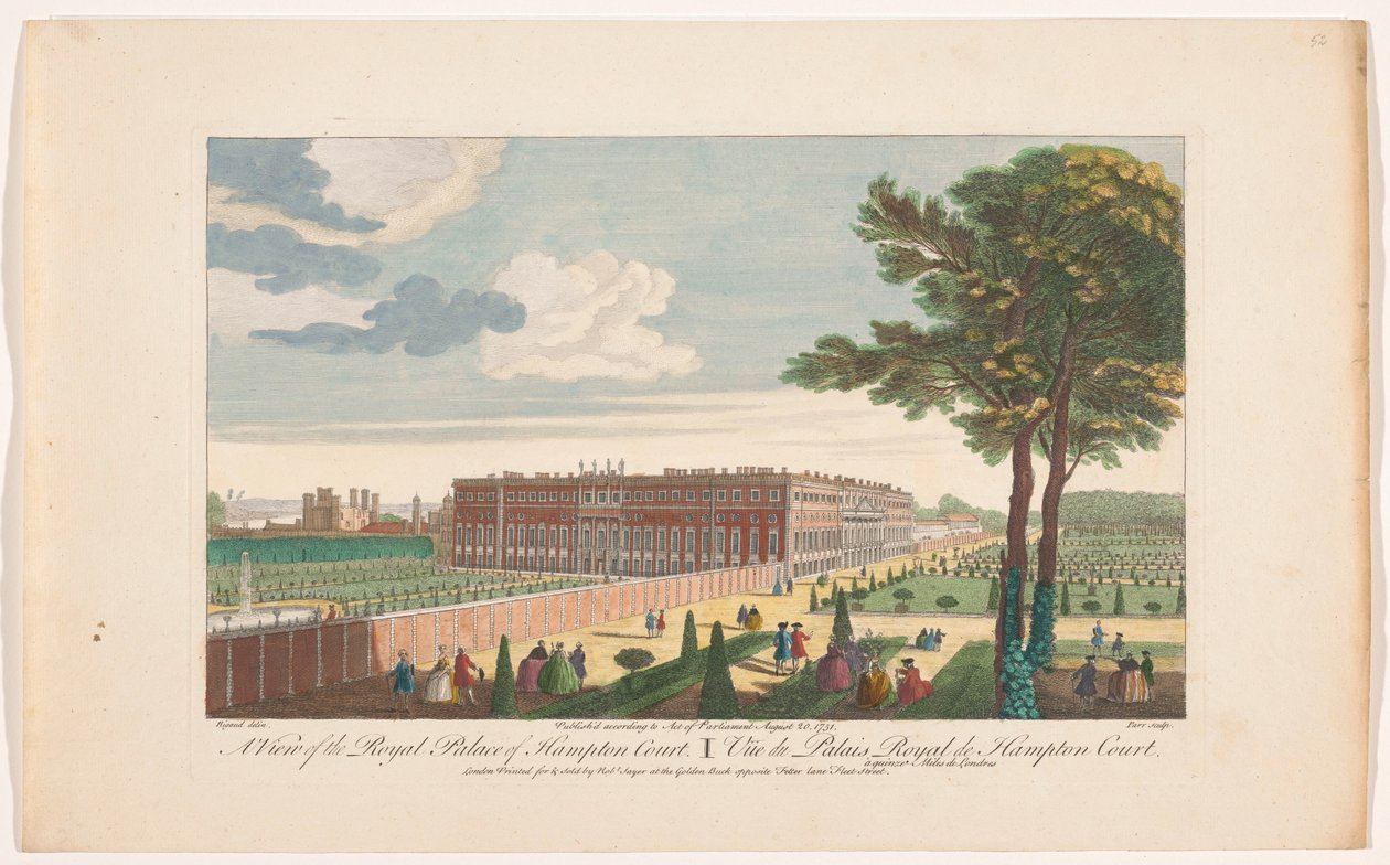Gezicht op Hampton Court Palace te Londen A view of the Royal Palace of Hampton Court (title on object) Londen (series title)   1368074   cs       czech Successfully Translated  Original: Holy Family with Saint John the Evangelist and the Infant John the B od Robert Sayer