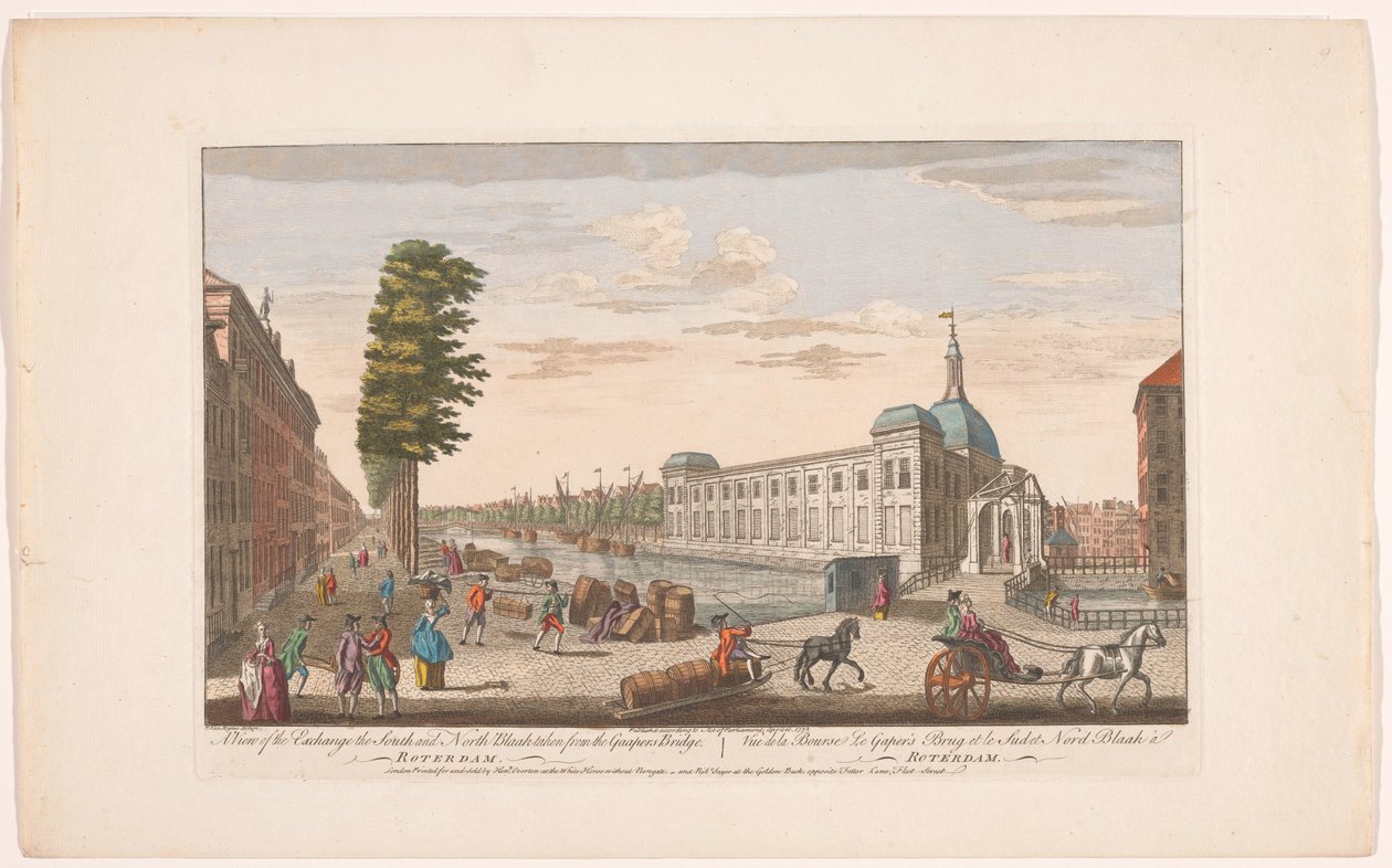 Gezicht op de Beurs te Rotterdam Pohled na Exchange the South and North Blaak pořízený z Gaapers Bridge (titul na objektu) Holandsko (název série) od Robert Sayer