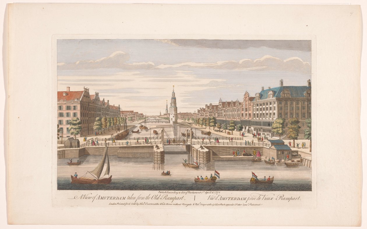 Pohled na Oudeschans v Amsterdamu z IJ Pohled na Amsterdam ze starého opevnění (název na objektu) Holandsko (název série) od Robert Sayer