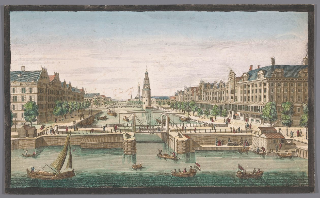 Pohled na Oudeschans v Amsterdamu z IJ Pohled na Amsterdam ze starého opevnění (název na objektu) Holandsko (název série) od Robert Sayer
