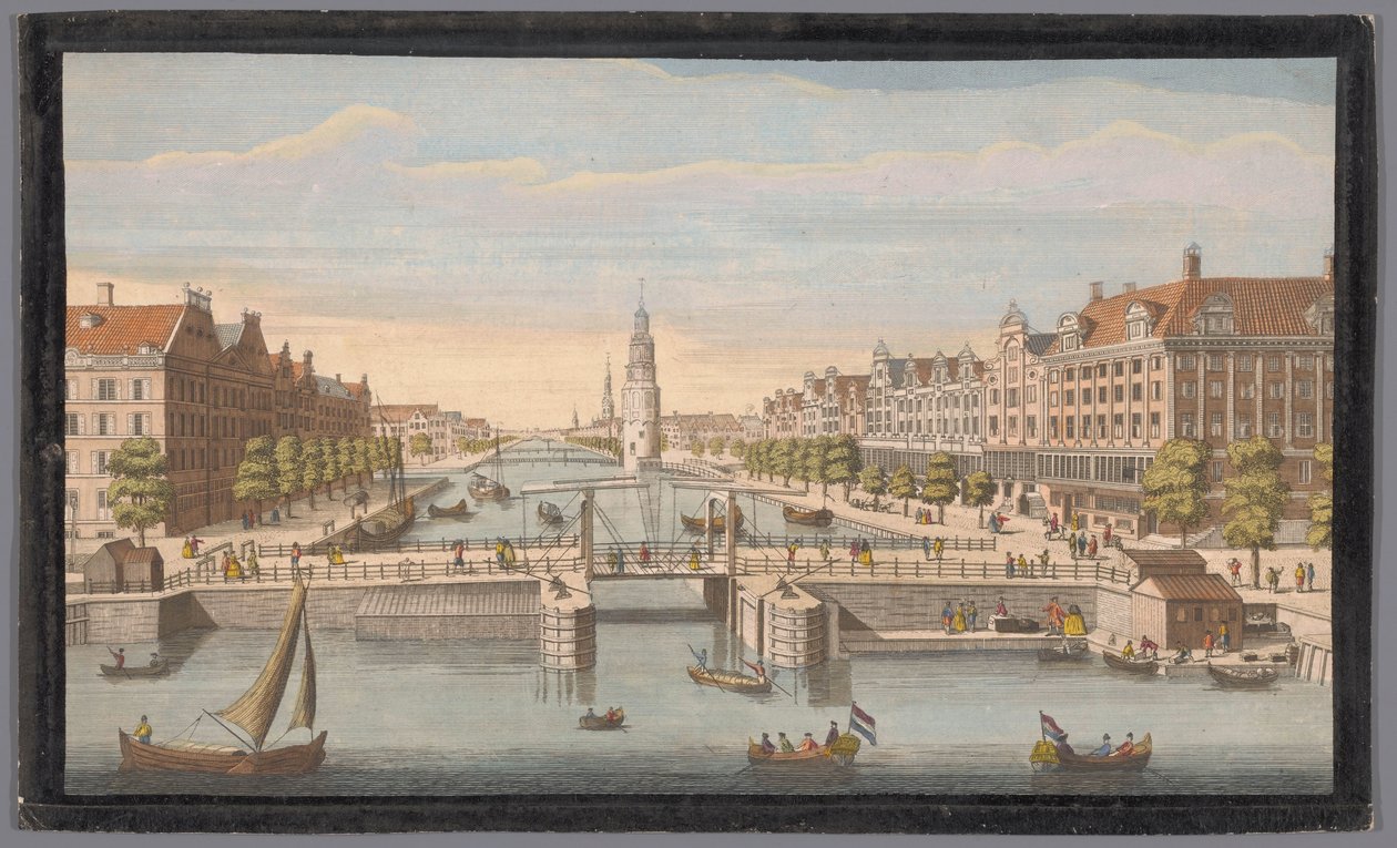 Pohled na Oudeschans v Amsterdamu z IJ Pohled na Amsterdam ze starého opevnění (název na objektu) Holandsko (název série) od Robert Sayer