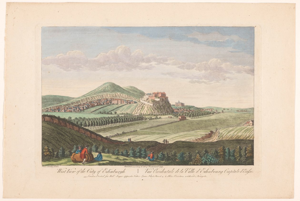 Pohled na město Edinburgh Západní pohled na město Edinburgh (titul na objektu) Skotsko (název série) od Robert Sayer