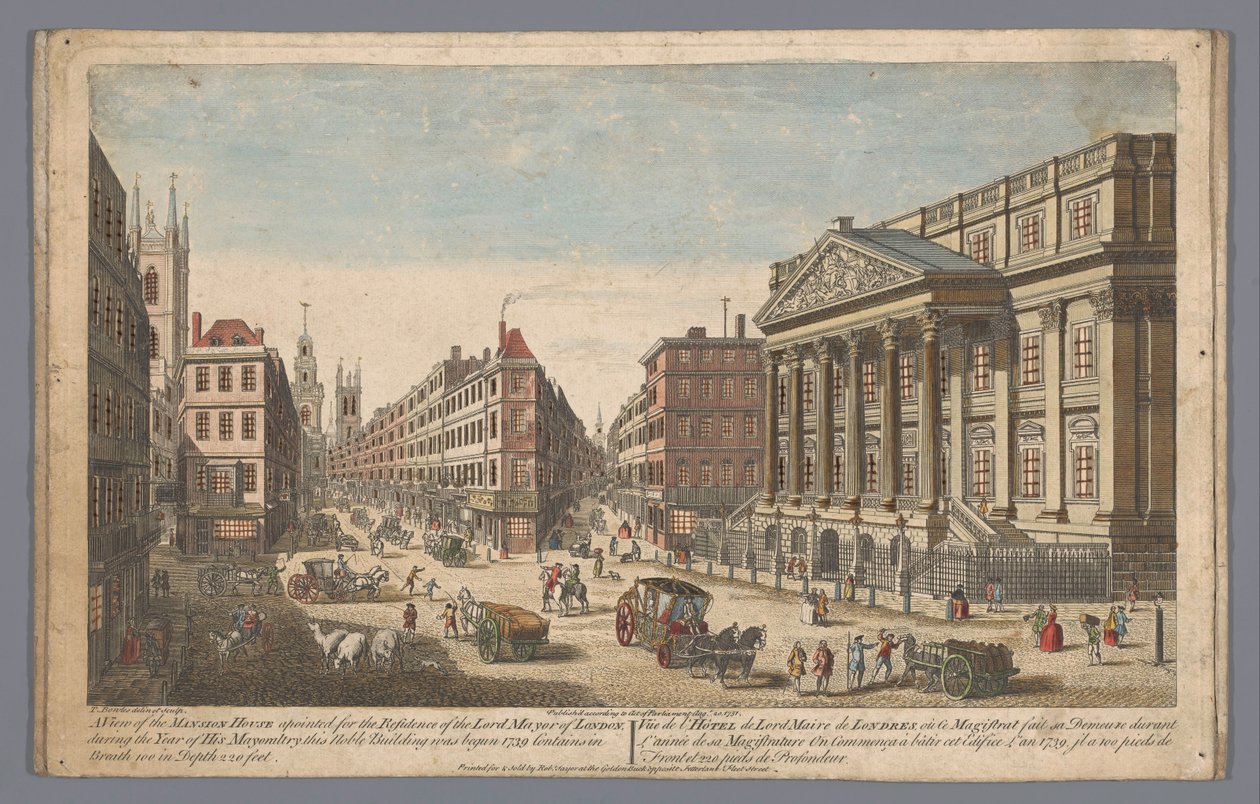 Pohled na Mansion House v Londýně Pohled na Mansion House (...) (titul na objektu) Londýn (název série) od Robert Sayer