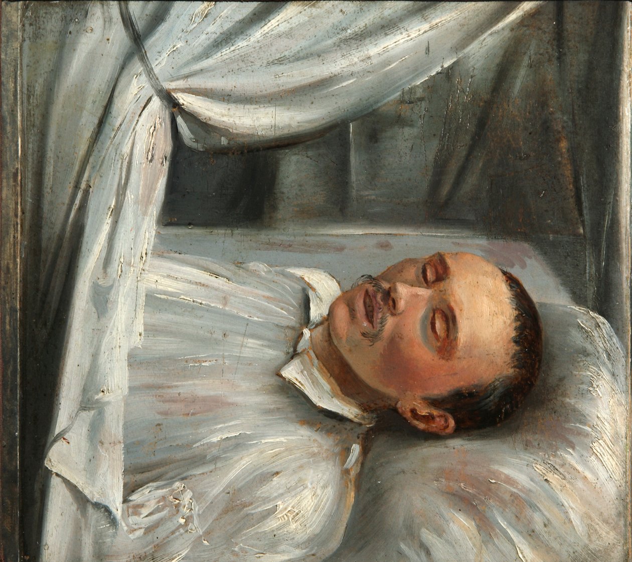 Básník Michail Lermontov 1814-1841 na smrtelné posteli, 1841. od Robert Schwede