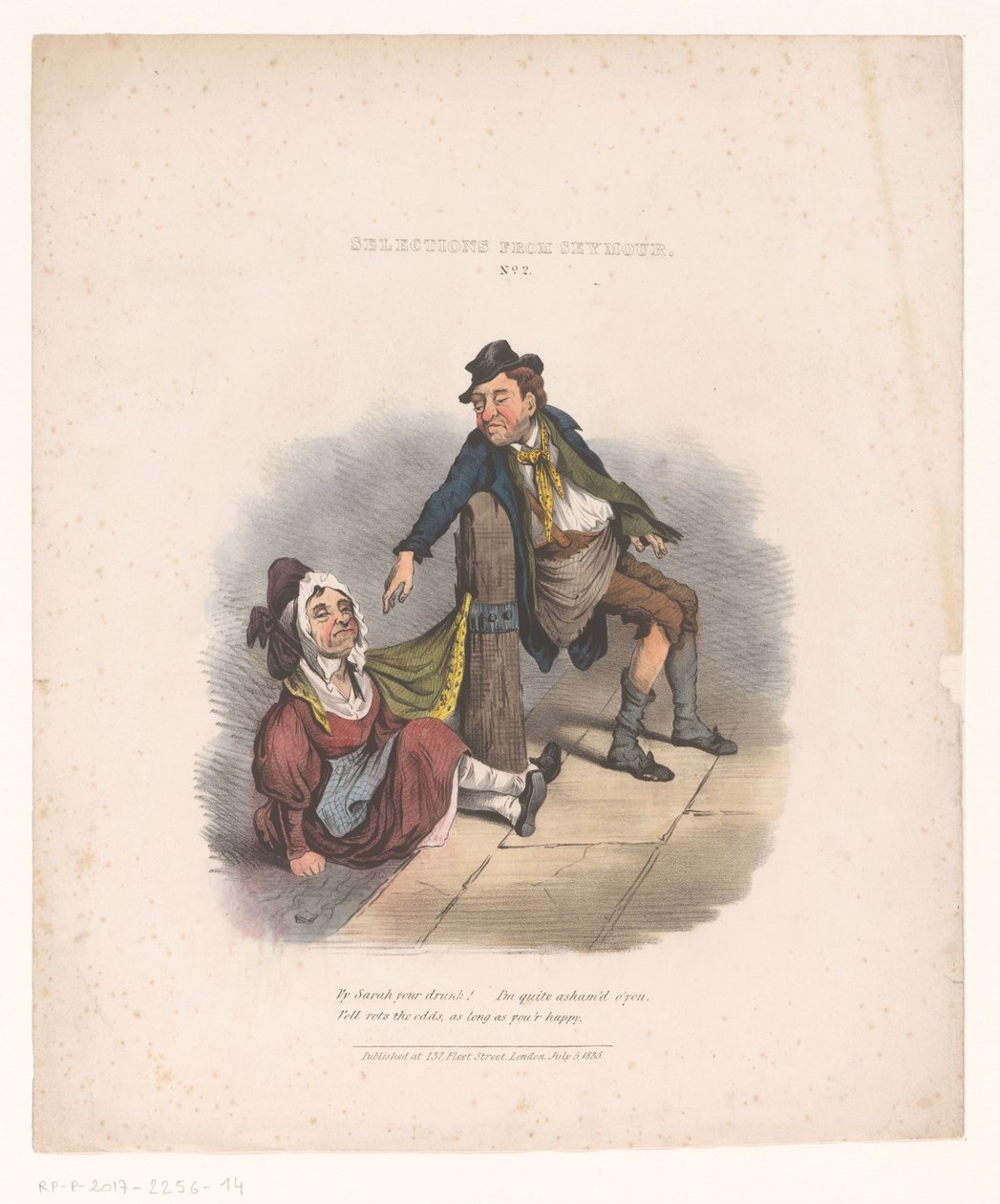 Karikatura s opilým mužem a ženou Výběr od Seymoura. Ne. 2 (název na objektu) od Robert Seymour (attributed to)
