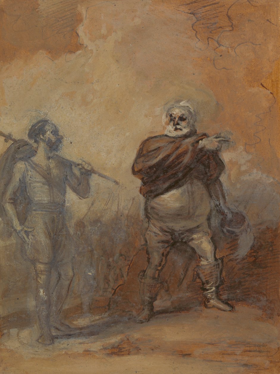 Falstaff poučuje Bardolpha od Robert Smirke