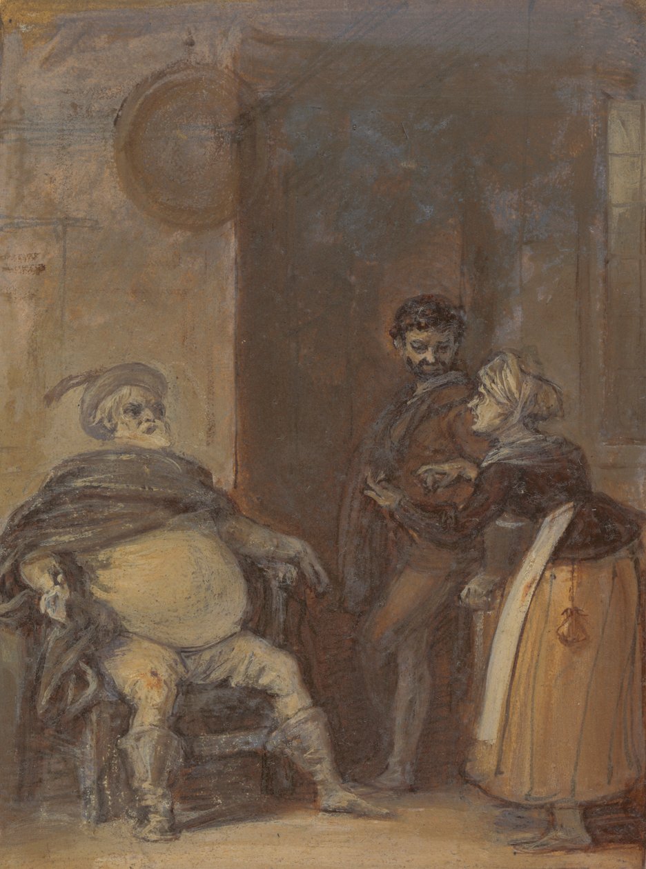 Falstaff s Mistress Quickly a Bardolphem od Robert Smirke