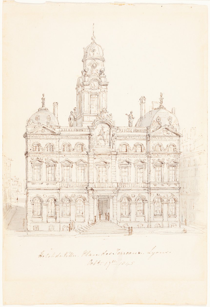 Hôtel de Ville, Place des Terreaux, Lyon od Robert Smirke