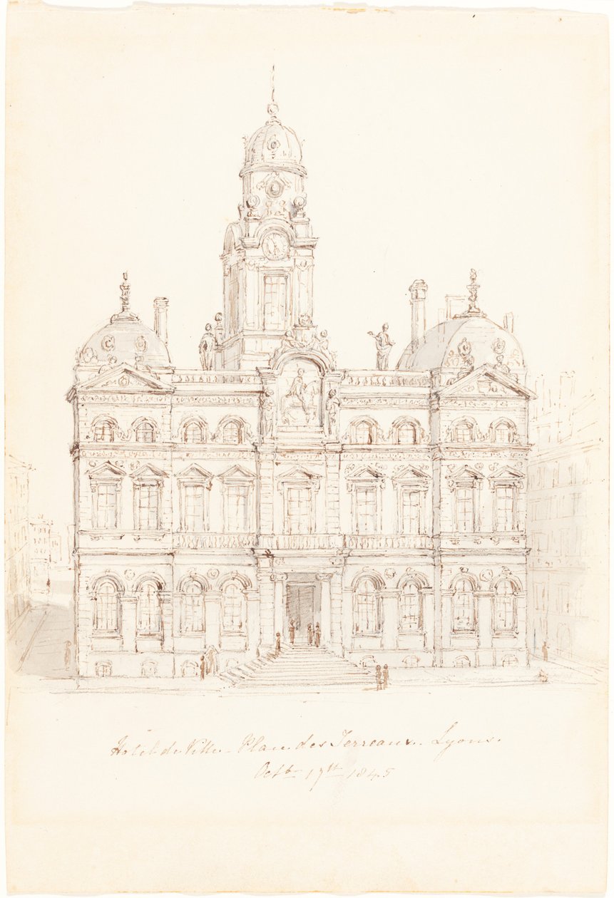 Radnice, Place des Terreaux, Lyons od Robert Smirke