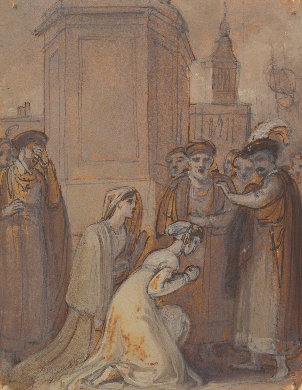 Isabella a Mariana klečící před vévodou od Robert Smirke