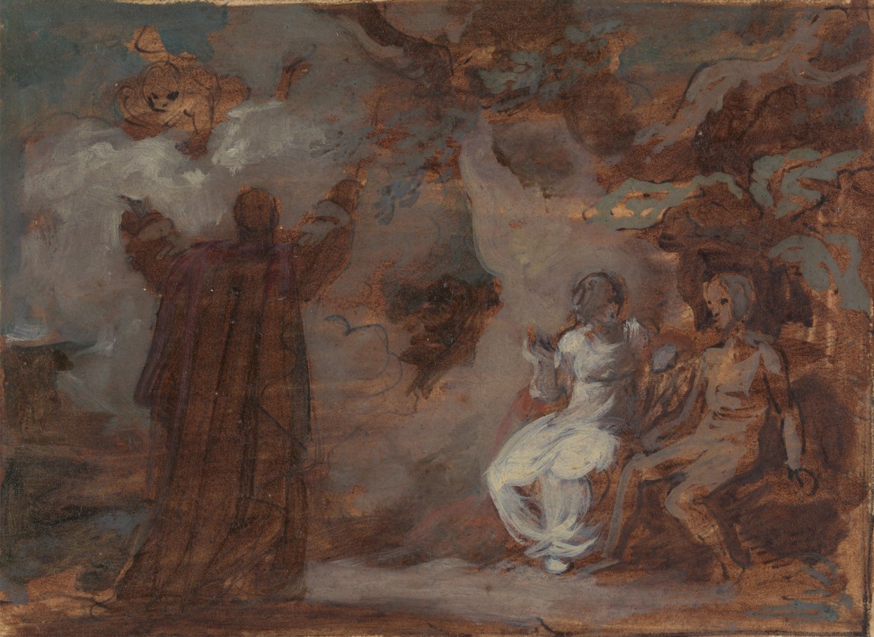 Prospero vykouzlí masku pro Ferdinanda a Mirandu od Robert Smirke