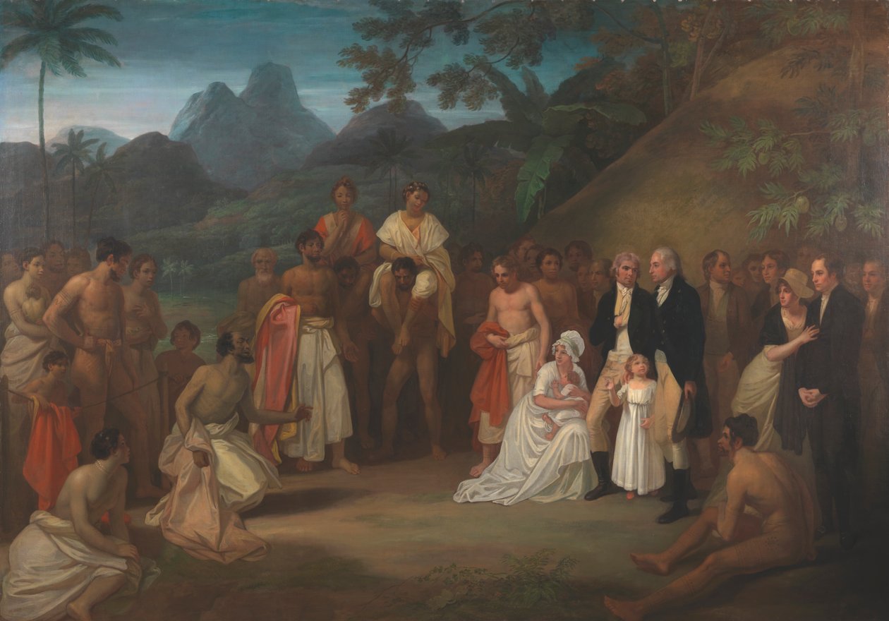 Postoupení okresu Matavai na ostrově Otaheite (Tahiti) kapitánu Jamesi Wilsonovi od Robert Smirke