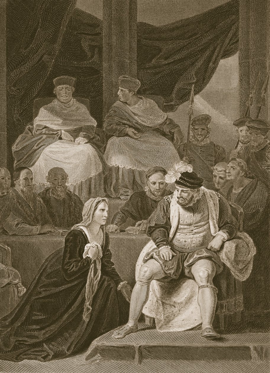 Proces o svatbě Jindřicha VIII., ryl T. Holloway, ilustrace z Davida Huma 