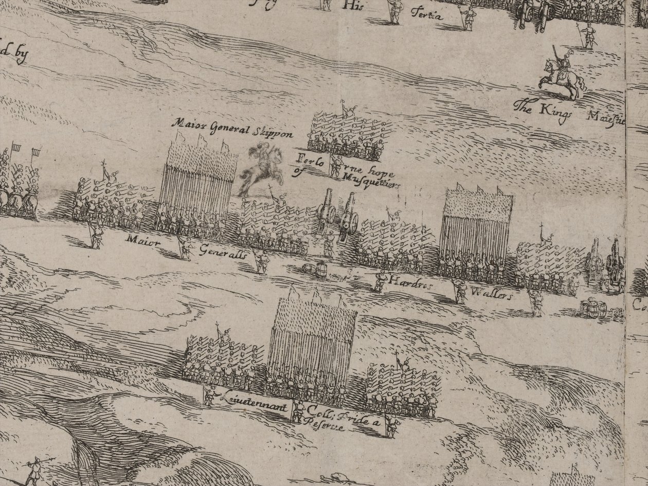 Popis armád koní a nohou Jeho Veličenstva a sira Thomase Fairefaxe; čtrnáctého června 1645 od Robert Streater or Streeter