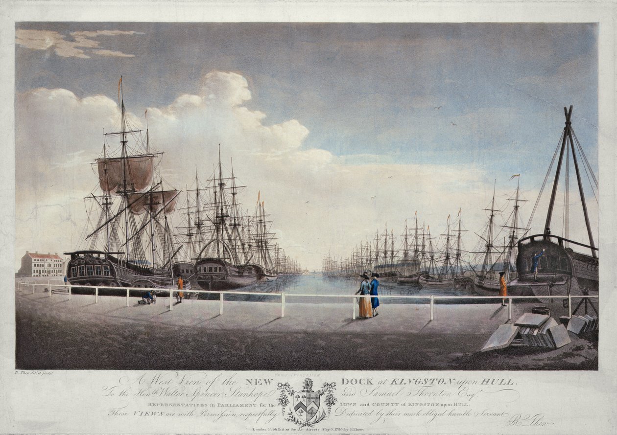Západní pohled na nový dok v Kingston upon Hull od Robert Thew