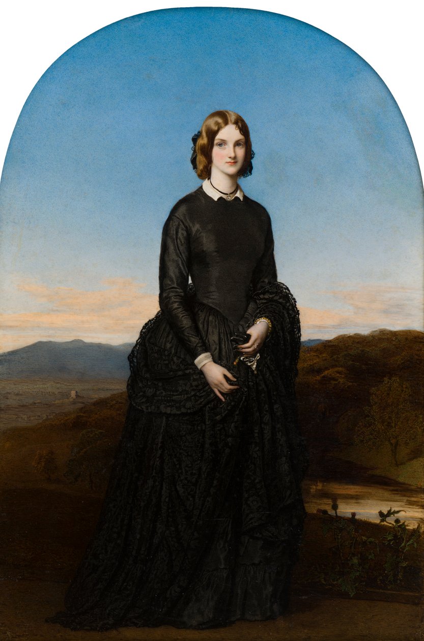 Portrét Hon. Selina Weld Forester, vikomtesa Newportová a později hraběnka z Bradfordu (1819-1894), kolem 1840-70 (olej na slonovině) od Robert Thorburn