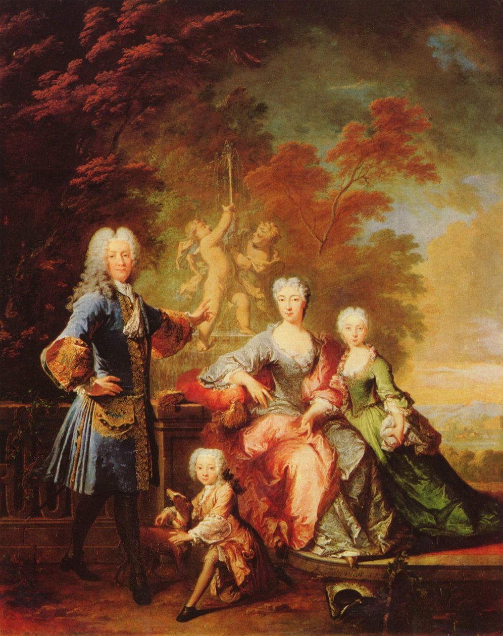 Německy: Portrét Ferdinanda Adolfa hraběte von Plettenberg a jeho rodiny Portrét hraběte Ferdinanda von Plettenberg a jeho rodiny od Robert Tournieres