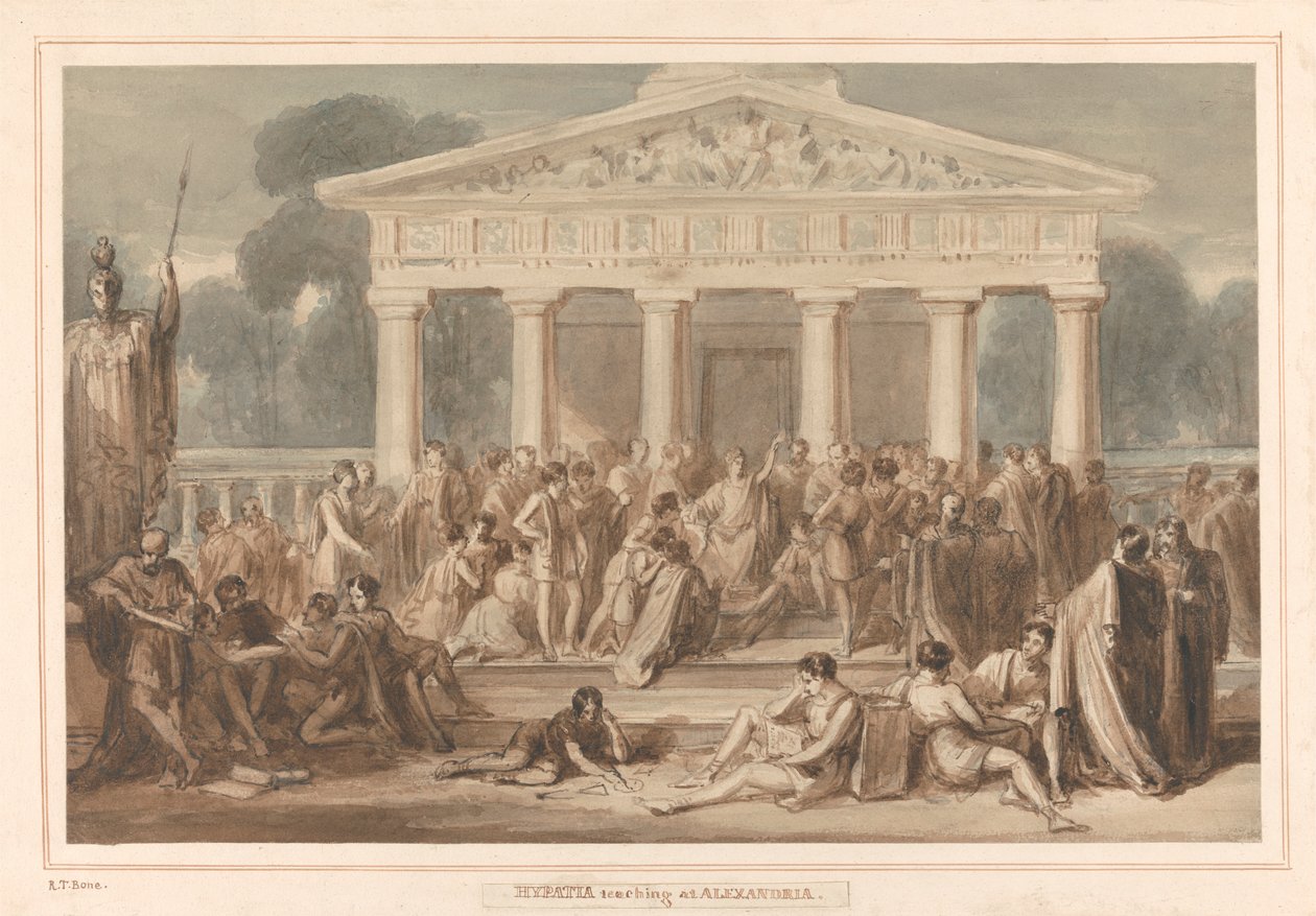 Hypatia vyučování v Alexandrii od Robert Trewick Bone