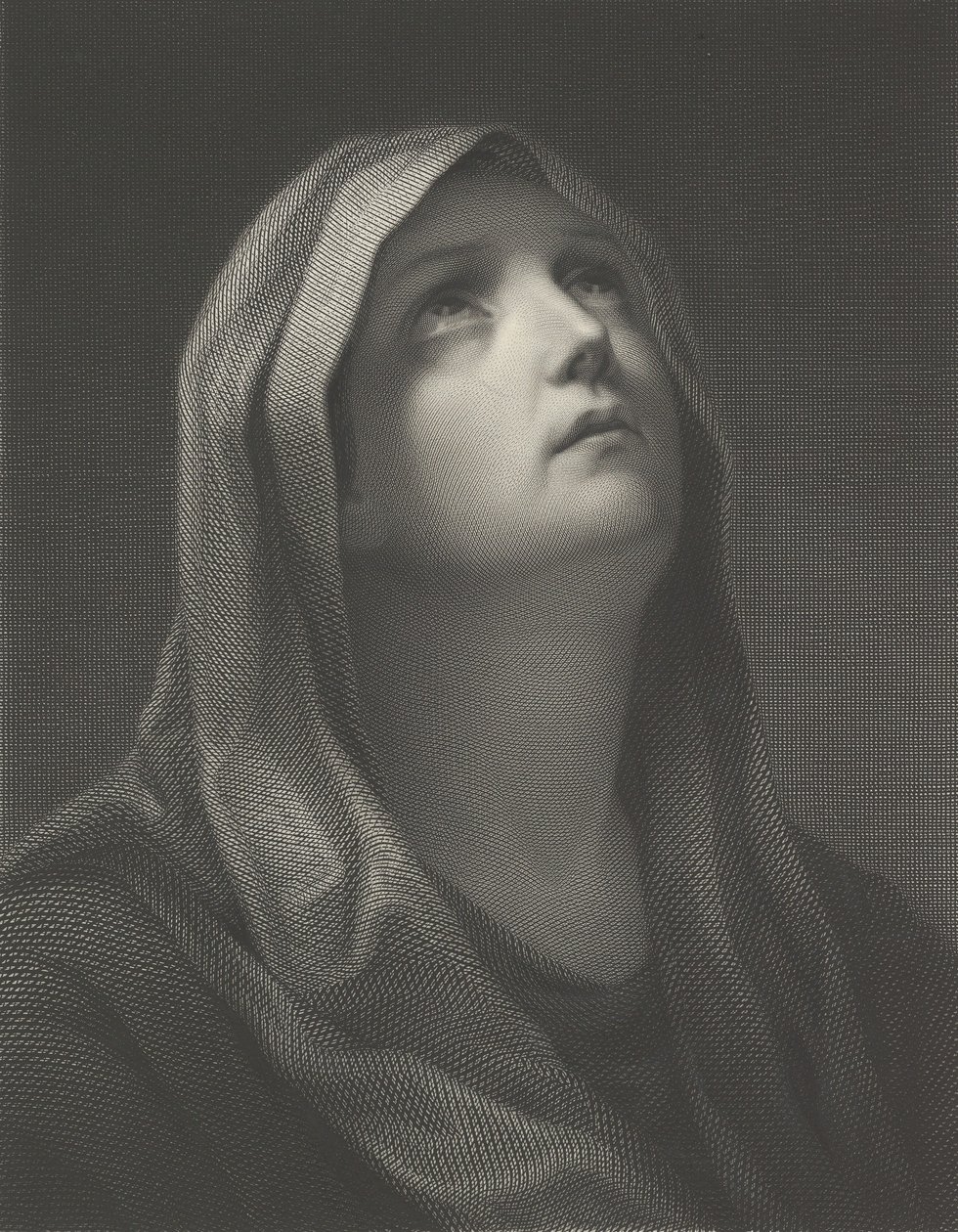 Hlava Panny vzhlíží doprava, po Reni, 1869. od Robert Trossin