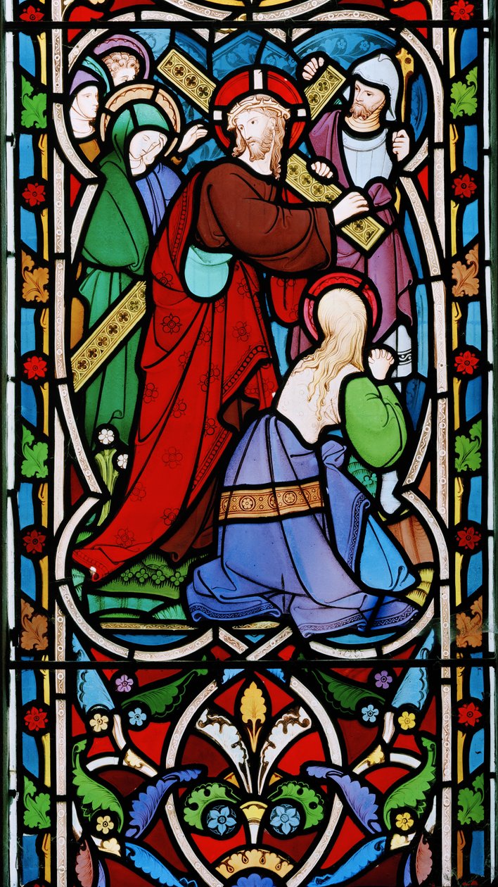 Kristus nesoucí kříž a Marie Magdalena, kolem roku 1865 (vitráže) od Robert Turnill Bayne