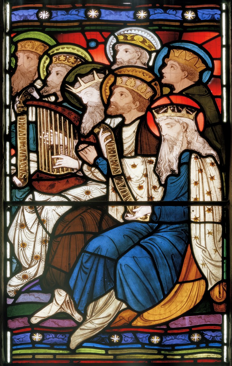 Chválit krále, detail z Posledního soudu, kolem roku 1864 (vitráže) od Robert Turnill Bayne