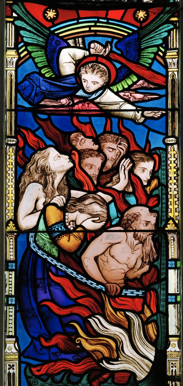 Poslední soud, detail, Ye Damned, 1863 (vitráže) od Robert Turnill Bayne