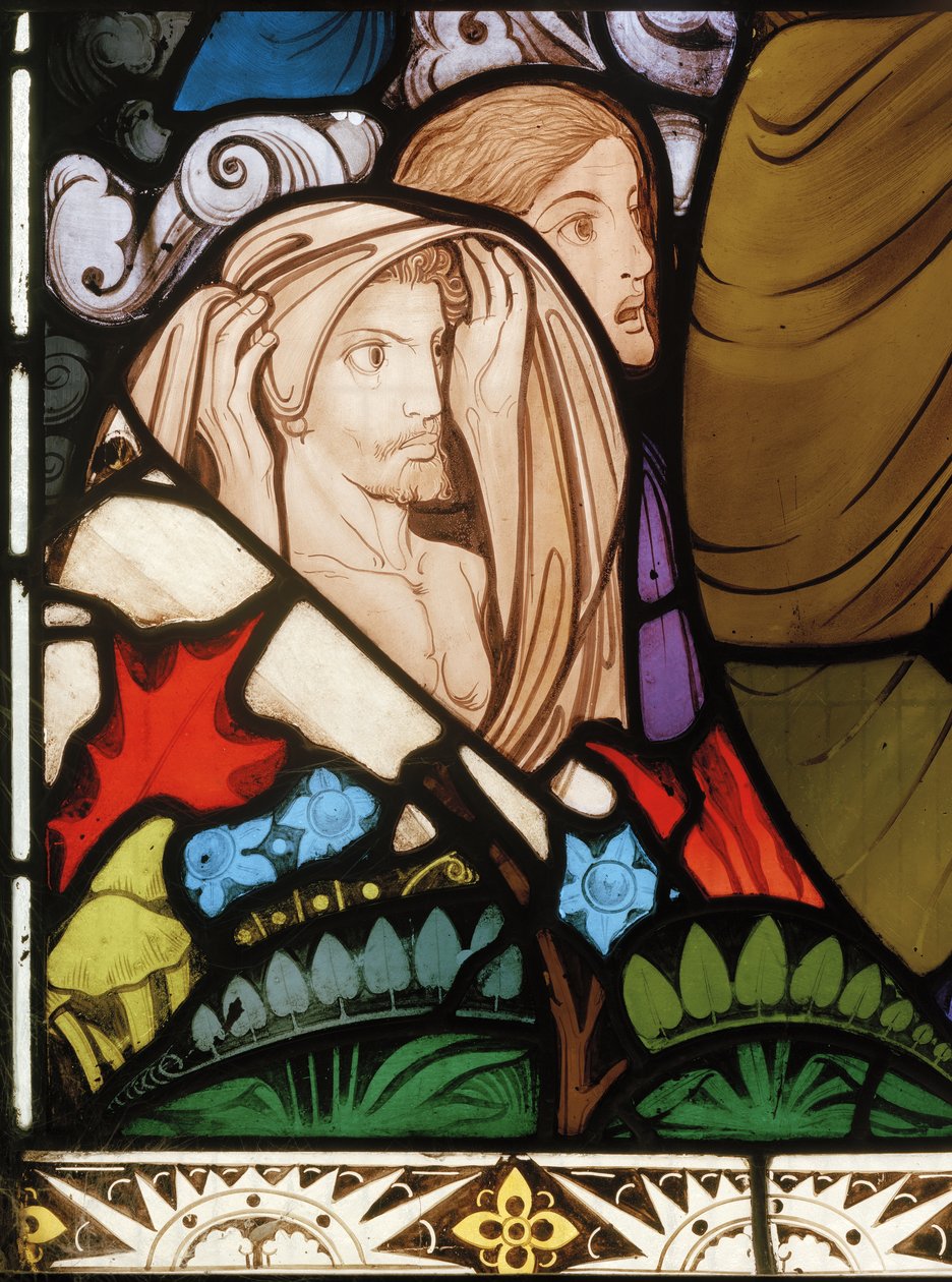 Ye Damned, detail z Posledního soudu, kolem roku 1864 (vitráže) od Robert Turnill Bayne
